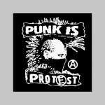 Punk is Protest mikina s kapucou stiahnutelnou šnúrkami a klokankovým vreckom vpredu 